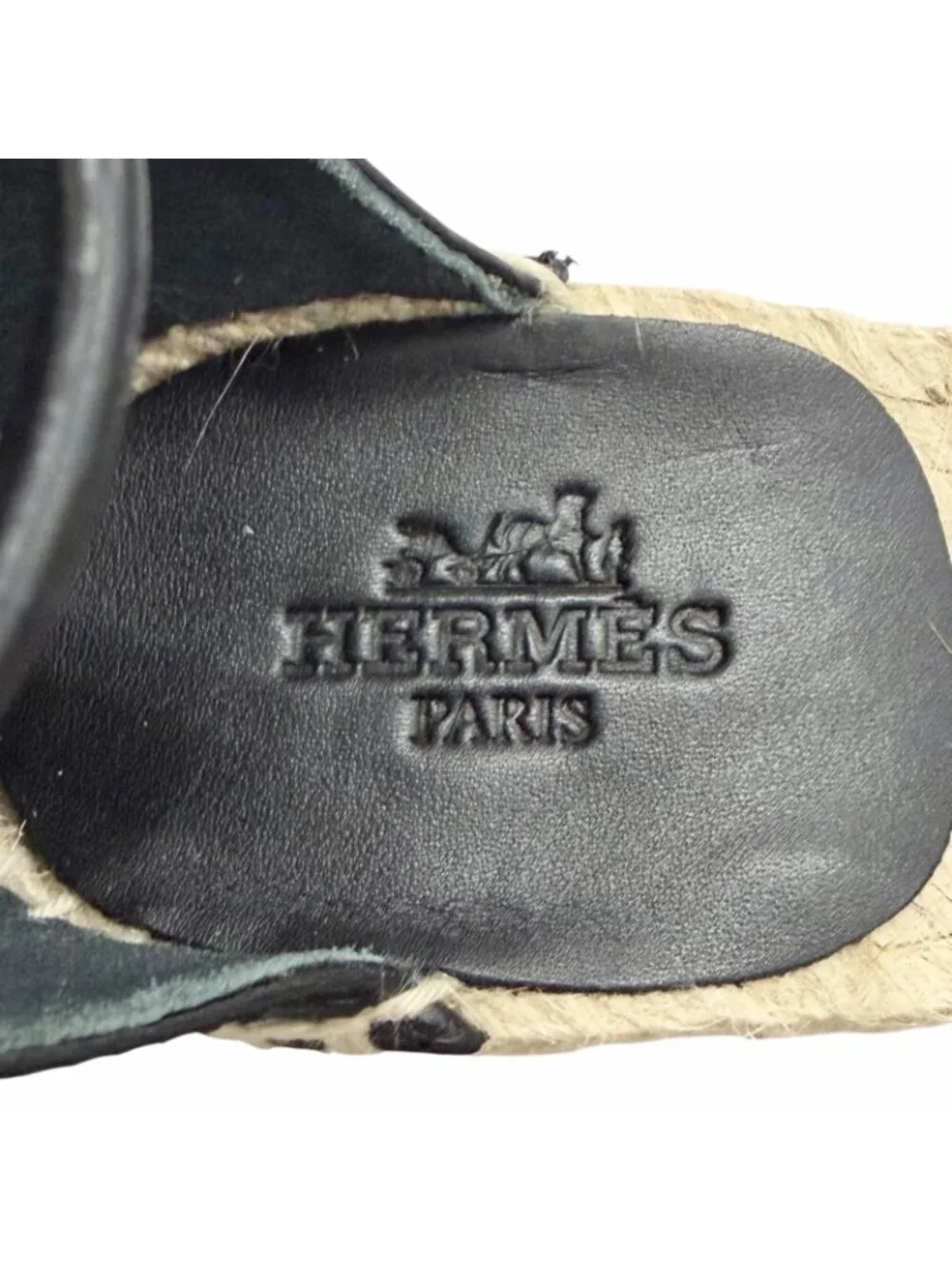 Hermes Tivoli Leather Kelly Buckle Ankle Strap Espadrilles Wedge Sole Sandals